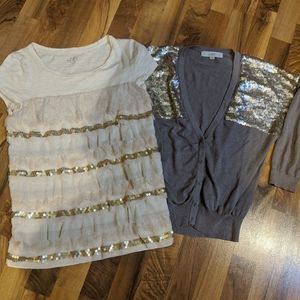 Lot of Loft tops with sequins sz small